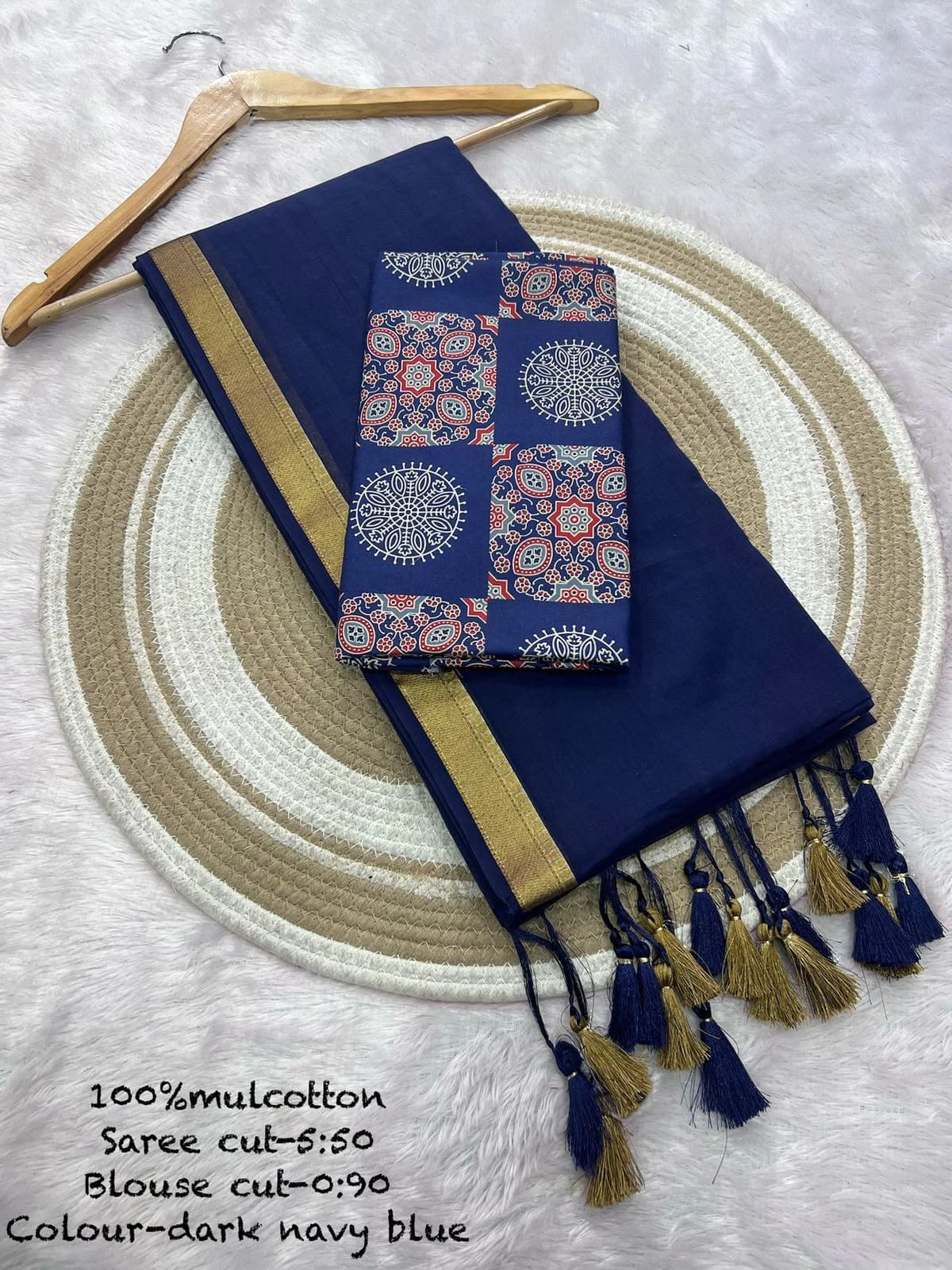 Mul Cotton Saree with Blouse