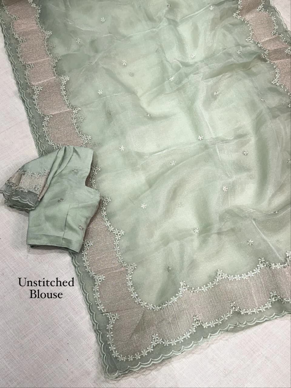 Violin Silk Embroidered Saree