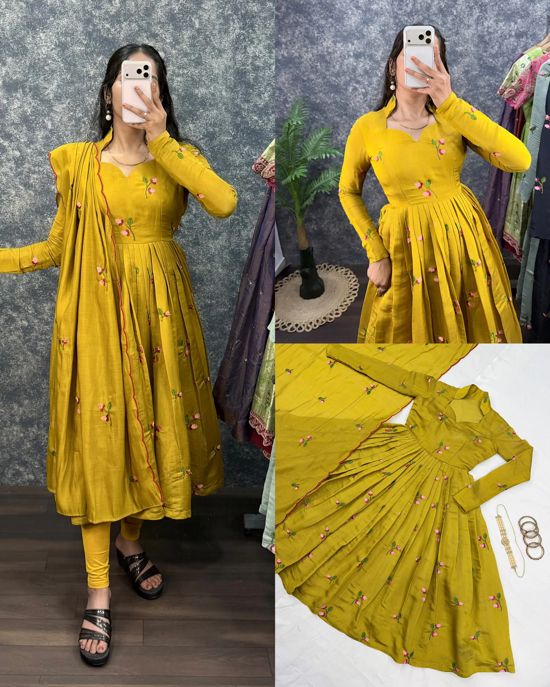 South Mull Chanderi Anarkali Set