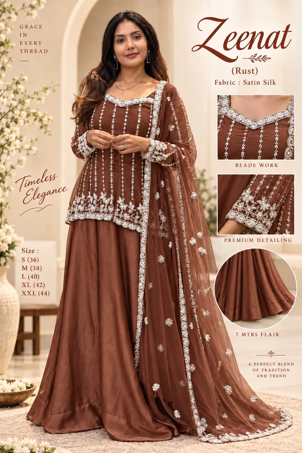 Silk Satin Lehenga Set