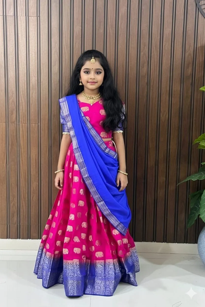 🪻🪻Traditional Pure Silk Fully Stitched Lehenga Choli Set🪻🪻