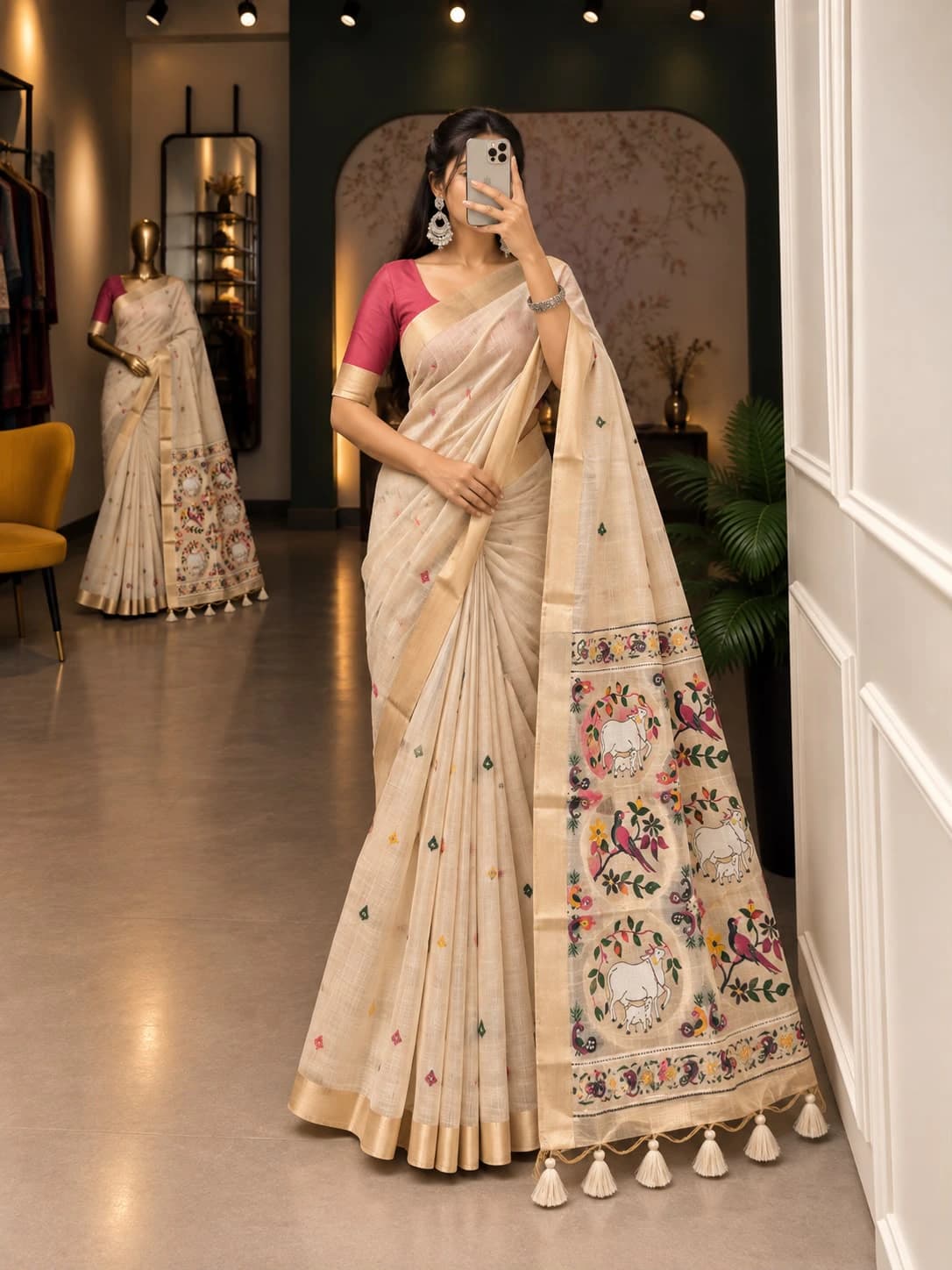 Cotton Zari Woven Saree