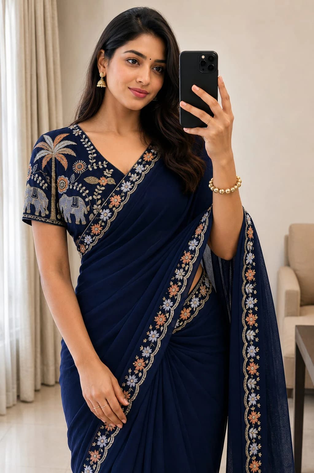 Georgette Embroidered Saree