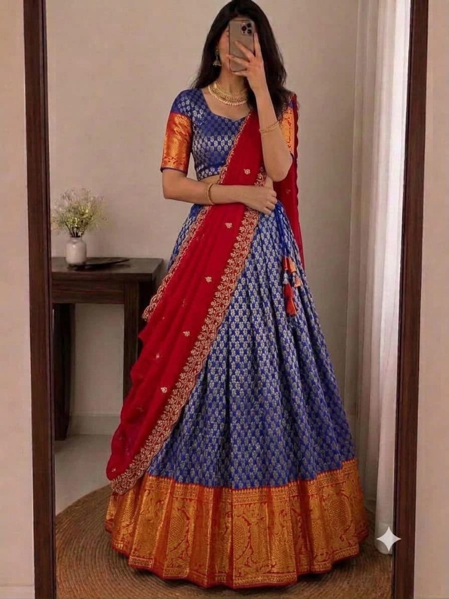 Kanjivaram Silk Lehenga Set