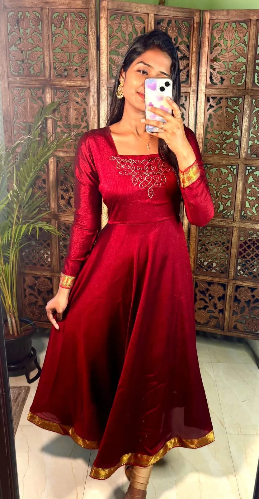 🌸🌸Kadhalar Dhinam Roja Outfit Recreation Hand Work Gown with Duppata (New Colours Added)🌸🌸