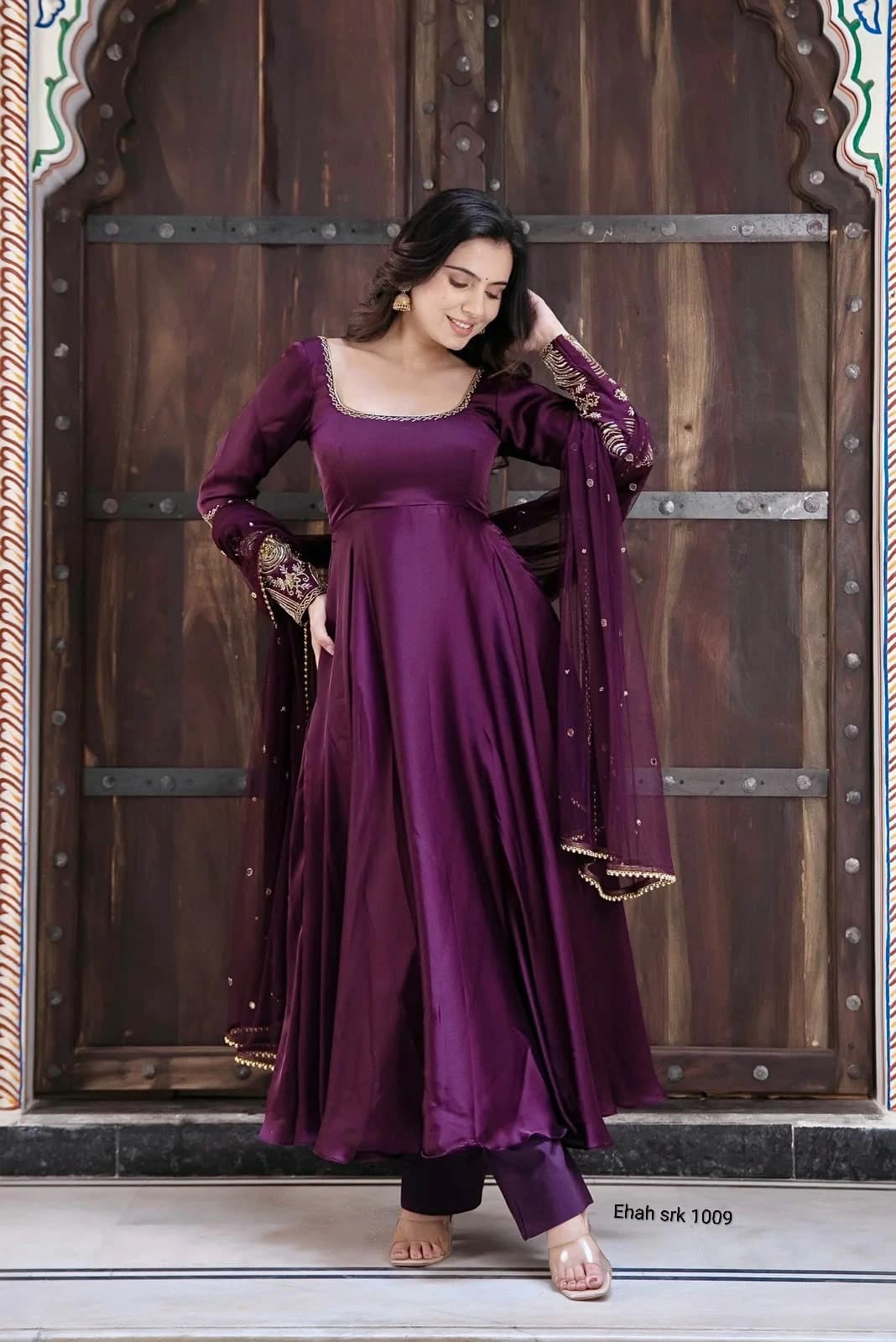 Upada Silk Gown with Dupatta