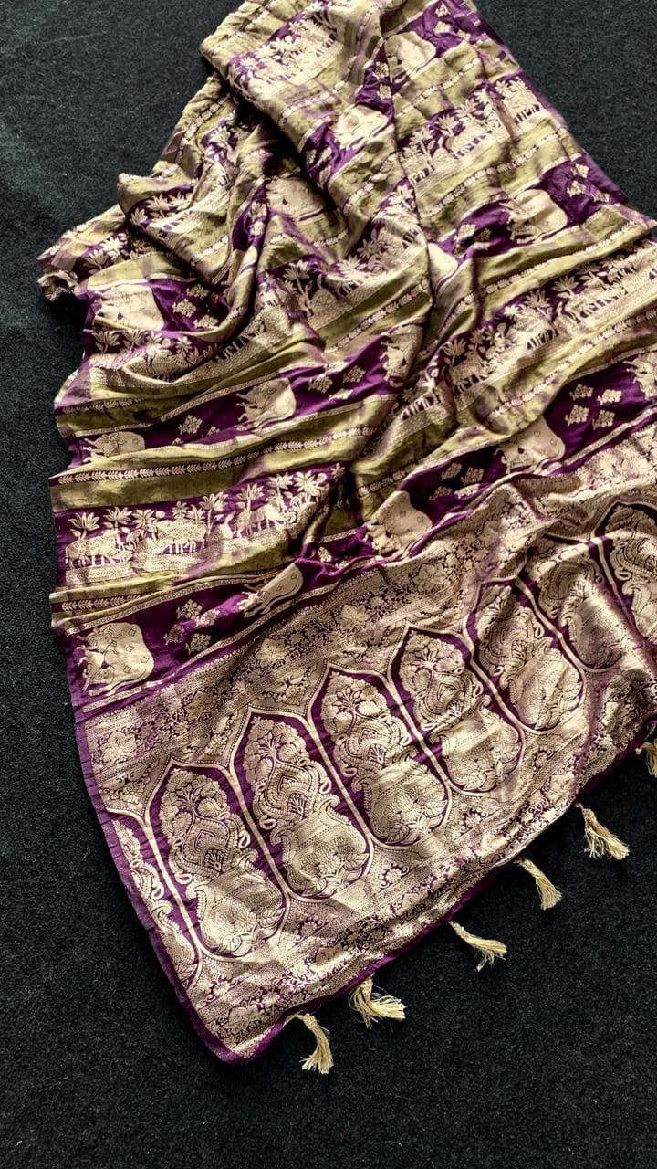 Khadi Crepe Paithani Saree
